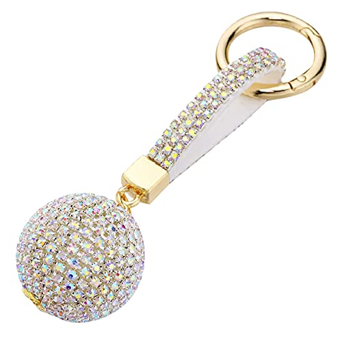 Porte-clés tendance strass blancs boule de cristal finitions de qualité