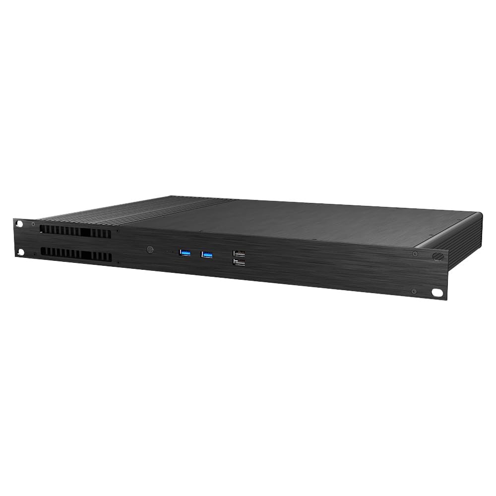 Akasa Galileo TU3 Plus, 1U Boîtier Fin Mini-ITX sans Ventilateur pour Intel® LGA1700/1200/115X, Prend en Charge Les Baies HDD/SSD de 2,5", USB 3.2, USB 2.0 et PCI-E à Profil Bas, 35 W TDP, 5,8 L