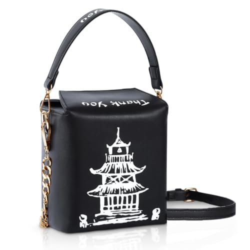 Image of Crossbody Purses and Handbags for Women PU Leather Chinese Takeout Box Totes Top Handle Satchel Shoulder Bag