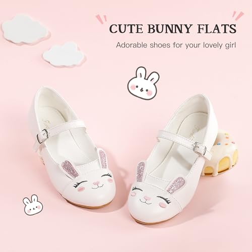 Furdeour Girls Dress Shoes Mary Jane Flower Wedding Party Bridesmaids Shoes Glitter Princess Ballet Flats for Kid Toddler - Image 4