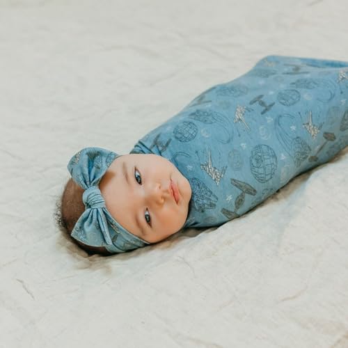 Image of Copper Pearl Swaddle Blankets for Newborns | Soft Stretchy Receiving Blankets for Boys and Girls | Large 46 x 46 Inch Baby Blankets | Lightweight and Breathable Swaddles | Starships