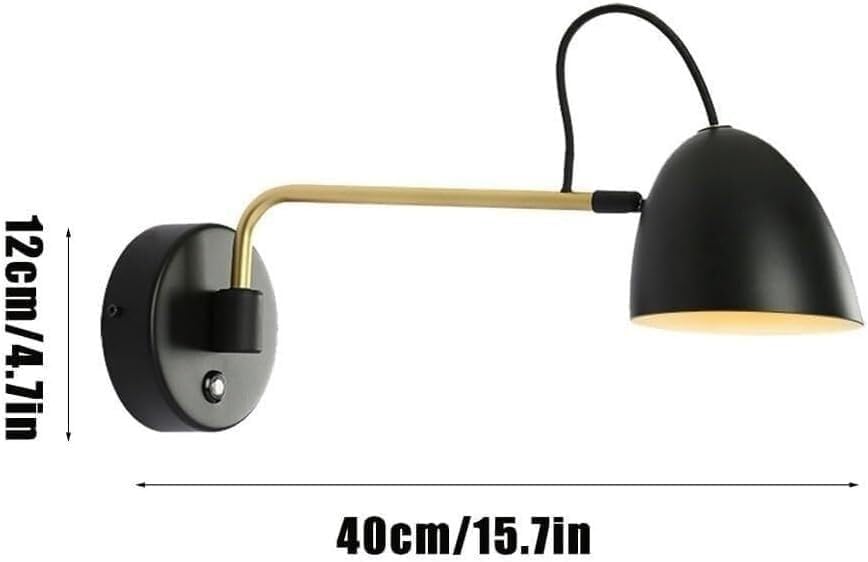 Miniatura 3 de Lámpara de pared moderna con brazo oscilante, control táctil de metal, luz cálida, aplique interior para sala de estar, dormitorio, estudio,