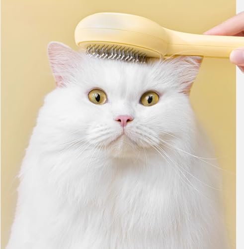 Image of Cat Brush with Release Button, Self Cleaning Cat Hair Grooming Brush for Shedding for Indoor Dogs Pets