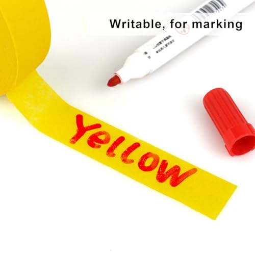 Image of 2 Pack Yellow Painters Tape - Masking Tape 1 Inch Wide - Multi-Surface, Smart Adhesion, Indoor & Outdoor - 180FT Total - Paint Tape for DIY, Labeling, Art, Car, General Purpose (#3910)