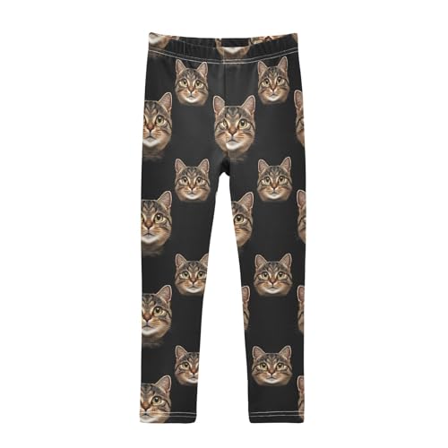 Cat Cute Animal Girls Casual Leggings for Kids Printed Long Pant Bottoms Stretch and Soft