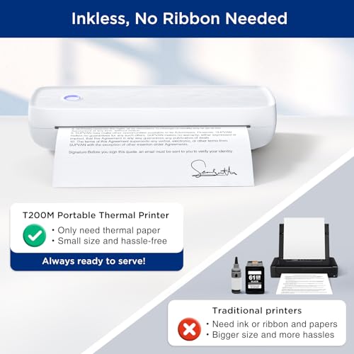 Supvan T200M Portable Printer Wireless For Travel, Bluetooth Inkless Printer thumb #1