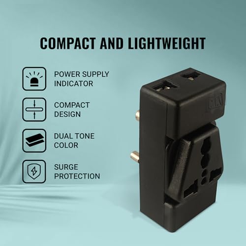 Image of MX 5A to 15A Converter Plug | 3-Pin Universal Adapter | Heavy-Duty Power Converter Socket | Universal Socket Plug (2 Pin 3 Pin Multi Plug Adapter, Pack of 3)