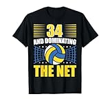 Photo Gallery 34 and dominating the net - volleyball 34th birthday maglietta Photo Gallery 34 and dominating the net - volleyball 34th birthday maglietta