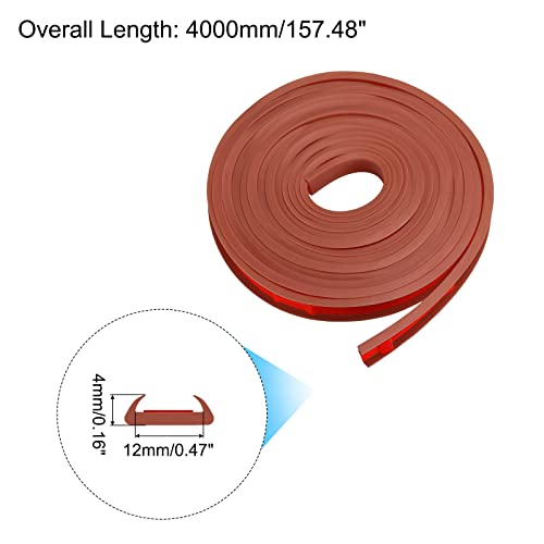 Image of uxcell U Shape Furniture Edge Banding, 4M Self Adhesive Flexible Edging Trim, 4x12mm TPE Edge Guards for Cabinets Furniture Repair Restoration, Brown