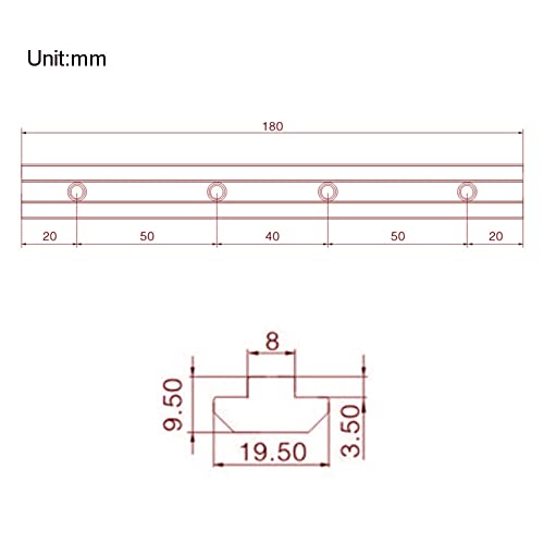 Zeberoxyz 4pcs Straight Line Connector Length 7.1inch Joint Bracket with M6 Screws for 4040 Series T Slot 8mm Aluminum Extrusion Profile (4040 Series Straight Brackets-Silver) - Image 3