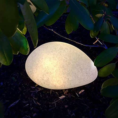 LightsOn Garden 5065 Stone XL galet lumineux gris en polyéthylène pour extérieur