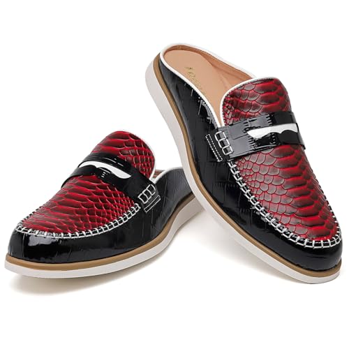 Mens Slip On Mules & Clogs Backless Loafers, Light Open Back Shoes Comfort Walking Shoes Breathable Slippers Closed Toe Slides with Anti-Skid Rubber Sole (Black)