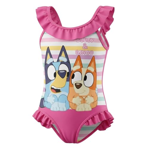 Bañador Bluey para niña con volante ideal para días de piscina y vacaciones de verano