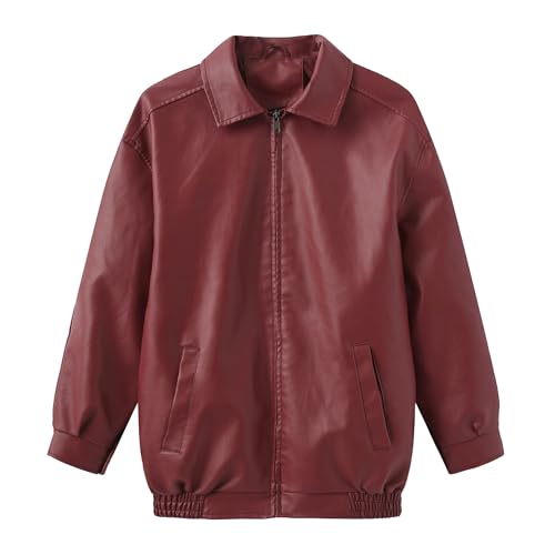 Manteau décontracté femme en similicuir veste surdimensionnée chic