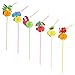 Blue Panda 100-Pack Tropical Hawaiian Beach Theme Disposable Drinking Straws for Margaritas and Cocktails, Designs May Vary