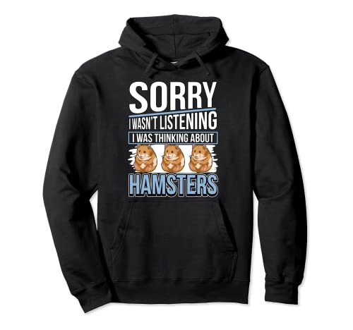 Hammy I Was Thinking About Hamsters Pullover Hoodie, Black