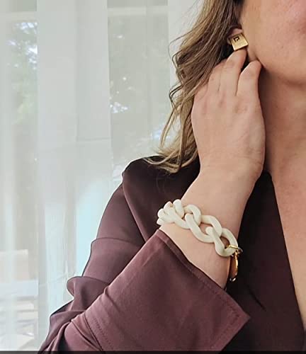 Maellis Chunky Acrylic Resin Trendy Fashion Summer Adjustable Bracelets For Women & Girls. #TOP5