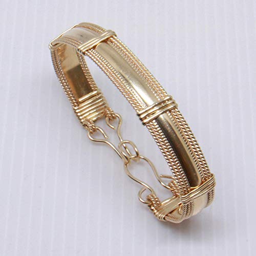 14K Gold Bangle Bracelet Handmade Smooth Contemporary Style