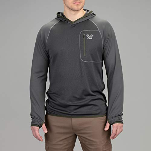 Vortex Men's Weekend Rucker Hooded Long Sleeve Shirts - Moisture Wicking, UPF Sun Protection, Stain Release Technology4