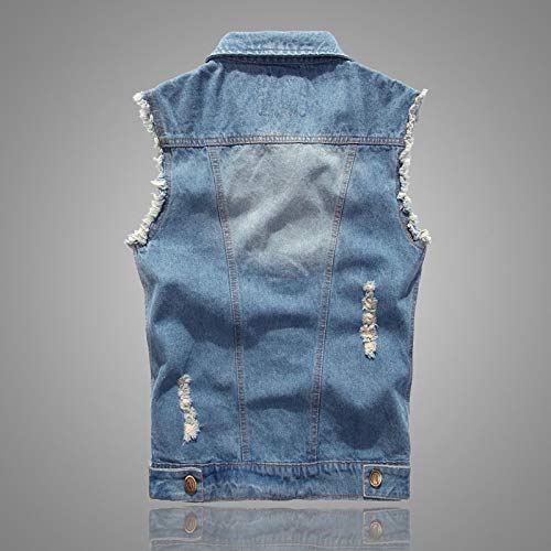 Men Denim Vest Sleeveless Jeans Jacket Casual Ripped Vintage Cowboy Vest2