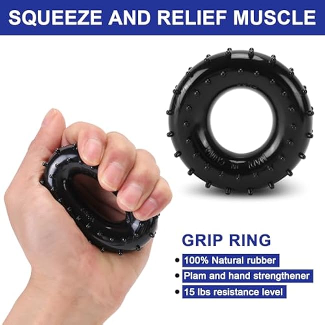 XPRT Fitness Grip Strength Training Kit ¨C Hand, Finger and Forearm Exerciser Set of 5 for Grip Exercise, Stress Relief, and Recovery - Improve Hand Extension & Strengthen Fingers