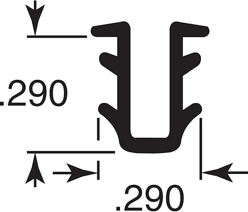 Miniatura 2 de Prime-Line P 7741 19/64 In. x 200 pies, Canal de acristalamiento de vinilo gris (1 rollo)