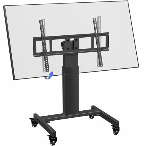 VIVO Low Height TV Cart for 32 to 75 inch Screens, Height Adjustable with Tilt, Holds up to 110 lbs, Max VESA 600x400, Black, STAND-TV02L
