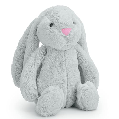 Easter Basket Stuffers 11.8 inch Long Ear Plush Bunny, Soft Stuffed Animal Rabbit Easter Gifts Egg Filler for Kids Easter Bunny Decorations for the Home Party Supplies Cuddly Plush Toys for Boys Girls