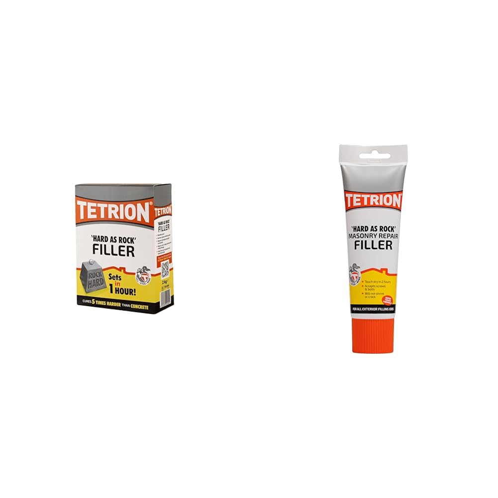 Tetrion Hard as Rock Filler 2kg & Hard as Rock Ready Mixed Filler Tube, 330 g