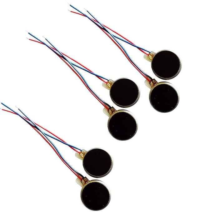 SpiderJuice 10Pc 1V to 6V Micro Mini Tiny Flat Coin Button-Type Round Cirle Vibration Motor with Two Wires for Mobile Cell Phone Pager Tablet Household Appliances-image-12