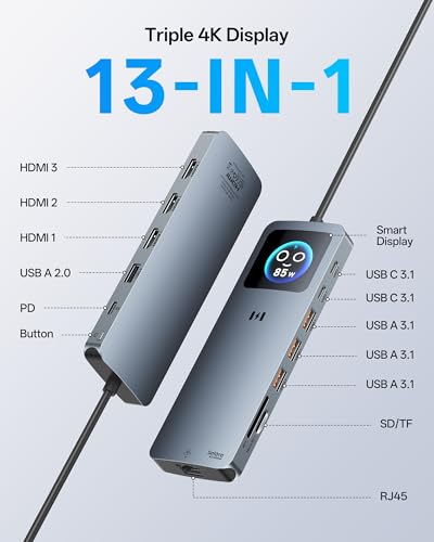 Image of Selore Laptop Docking Station 3 Monitors USB C Docking Station 3 HDMI