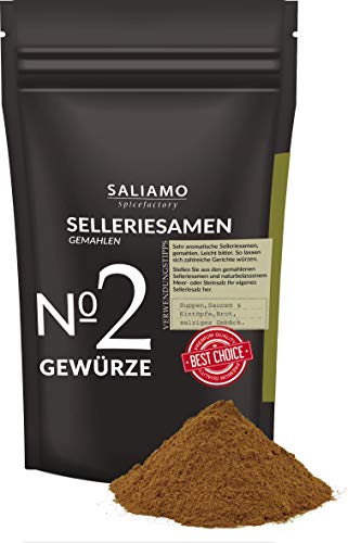 100g Selleriesamen gemahlen, Selleriesaat, Selleriesalz, Suppengewürz, zu Eintöpfen, als...
