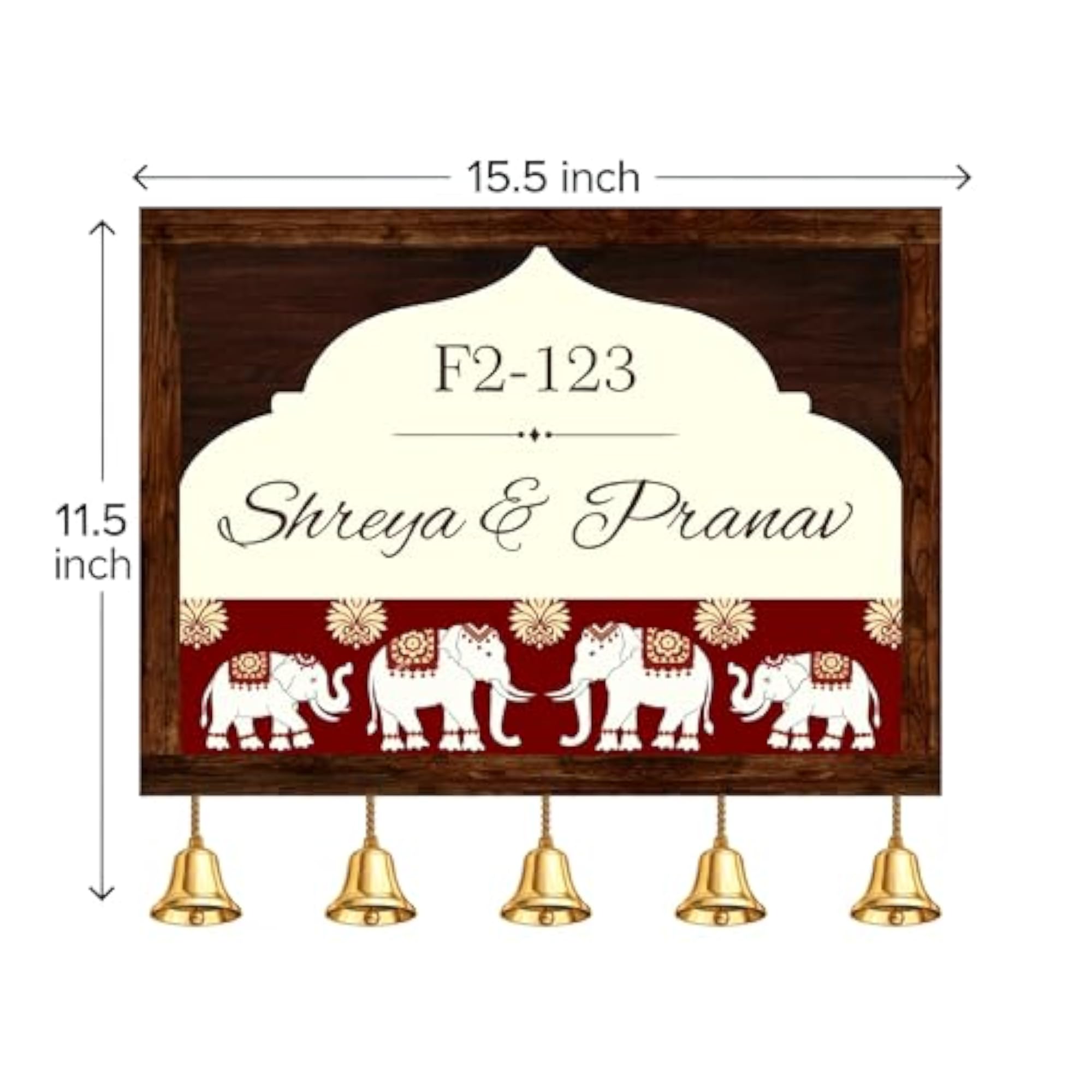 Personalized Wooden Plate for Home Entrance, Floral Design