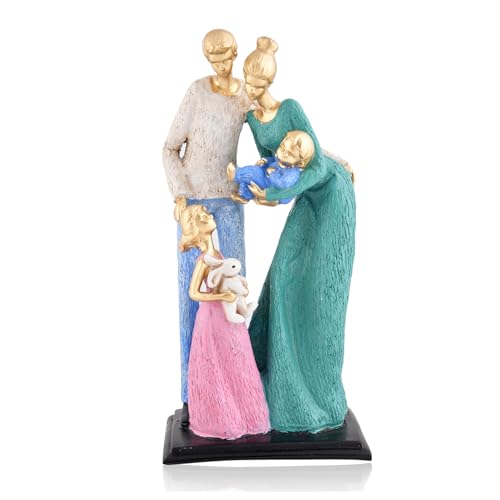 Image of Xtore Colorful Family Figurine | Resin Home Decor Accent | Unique Art Piece for Living Room, Office | Vibrant and Expressive Design | Symbol of Family Love and Unity