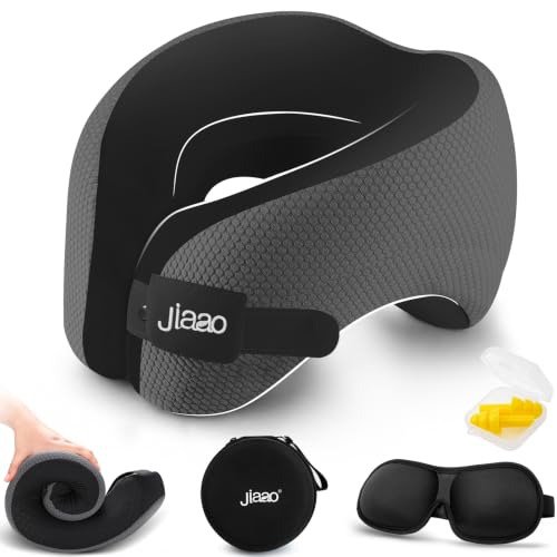 Image of Ergonomic Travel Pillow,100% Memory Foam Travel Neck Pillow for Airplanes