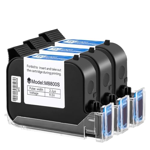 Cartouche TIJ noire 12.7mm à séchage rapide pour marquer sans bavure sur plastique