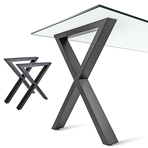 NEXT LEVEL - Patas para Mesas | 65x74cm, Perfil 80x40mm, Metálicas, para Madera y Cristal,...