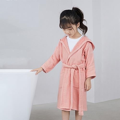 Boys Girls Terry Bathrobe, 100% Cotton Towel Robe ，Hooded Toddler Soft Fuzzy Robe for Kids 2-9Years2