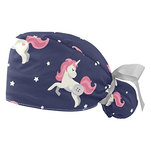 Casquettes de travail ajustables anti-transpiration à motif licorne JDEZ confortables
