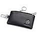 Mercedes Benz Car Key Holder Remote Cover Fob with 1 Metal Keychain - Genuine Leather