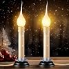 Enhon 4 Pack 5 Inch Electric Rustic Country Candle Lights with Replacement Silicone LED Light Bulbs 06W C7 Plug in Christmas Electric Window Candles Lights with 5 FT Cord OnOff Switch