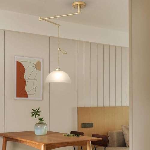 Lámpara colgante para mesa de comedor moderna con brazo largo articulado de techo 3