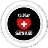 Zoom IMG-1 switzerland flag heart cologny city Zoom IMG-1 switzerland flag heart cologny city