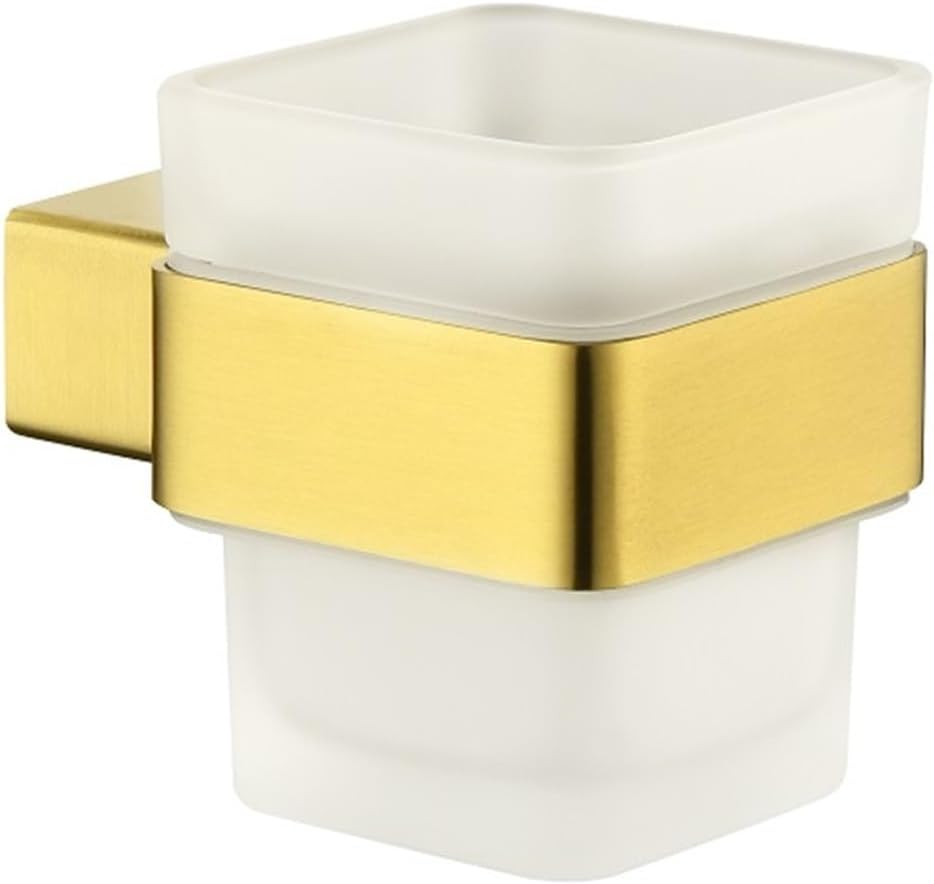 Brushed Gold Stainless Steel Wall-Mounted Bathroom Set Toilet Brush Holder Towel Ring Paper Holder Metal Dish Holder Cup Holder (Color : Paper Holder) (Towel Ring)