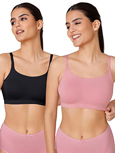 Image of NYKD (NYB165 Cotton Non Padded & Non Wired Full Coverage Slip On T-Shirt Bra for Women | Easy Breezy Soft Fabric with Hidden Shaper Sling for No Side Bulge & Detachable Strap