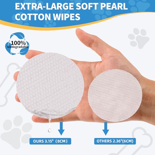 Bycolili 2 Pack Eye Wipes For Dogs & Cats,Extra Large 240 Count Natural Tear Stain Eyes Wash Pads,Gently Remove Discharge,Debris,3.15 Inch Coconut Oil Cleans Eyes,Face,Wrinkles thumb #4