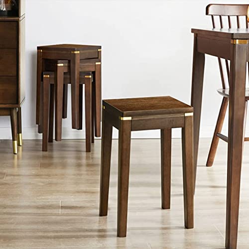 Tabouret de table à manger empilable et rond en bois brut