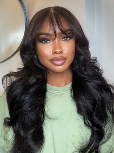 Wiggins Body Wave Wigs With Bangs Human Hair 5x5 Closure