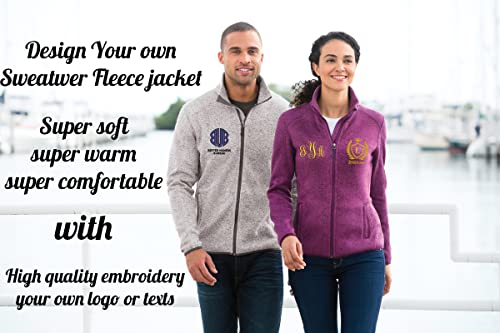 INK STITCH Women L232 Custom Design your Own Logo Texts Stitching Sweater Fleece Jackets - 3 Colors3