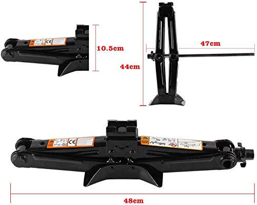 kefflum Scherenwagenheber 2000 kg Wagenheber Professioneller Scherenwagenheber Rangierwagenheber Auto Heber 2T Wagenheber MechanischHeber mit Ratsche